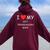 I Love My Hot Trinidadian Wife Cute Country Heart Women Oversized Hoodie Back Print Maroon