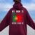 My Mom Is Portuguese Nothing Scares Me Vintage Portugal Flag Women Oversized Hoodie Back Print Maroon