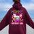 Mommy Of The Birthday Girl Candyland Candy Birthday Women Oversized Hoodie Back Print Maroon