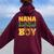 Nana Of The Birthday Boy Lion Family Matching Women Oversized Hoodie Back Print Maroon