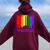 Nashville Tennessee Lgbtq Gay Pride Rainbow Skyline Women Oversized Hoodie Back Print Maroon