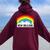 New Orleans Pride Lgbtq Rainbow Skyline Women Oversized Hoodie Back Print Maroon