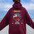 North Pole Dancer Pole Dancing Santa Claus Ugly Christmas Women Oversized Hoodie Back Print Maroon