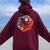 Octopus Retro Vintage Silhouette Vintage Retro Colors Women Oversized Hoodie Back Print Maroon