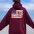 Pole Vault Track And Field Vaulting Girl Gymnast Usa Flag Women Oversized Hoodie Back Print Maroon