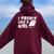 I Preach Like A Girl Pastors Pride Clothing Women Oversized Hoodie Back Print Maroon