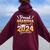 Proud Grandma Of A Class Of 2024 Graduate Senior Graduation Women Oversized Hoodie Back Print Maroon