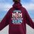 Proud Mom Of A Class Of 2024 5Th Grade Graduate Women Oversized Hoodie Back Print Maroon