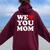Red Heart We Love You Mom Women Oversized Hoodie Back Print Maroon