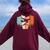 Retro Airplane Landscape Pilot Aviation Women Women Oversized Hoodie Back Print Maroon