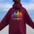 Retro Fort Lauderdale Skyline Rainbow Lgbt Lesbian Gay Pride Women Oversized Hoodie Back Print Maroon