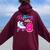Rollin' Into 8 Roller Skating Rink 8Th Birthday Party Girls Women Oversized Hoodie Back Print Maroon