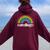 San Diego Rainbow 70'S 80'S Style Retro Gay Pride California Women Oversized Hoodie Back Print Maroon