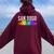 San Diego Skyline Rainbow Gay Pride Month California Women Oversized Hoodie Back Print Maroon