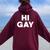 Sarcastic Saying Lgbt Pride Homosexual Hi Gay Women Oversized Hoodie Back Print Maroon