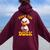 Saying What-The-Duck Duck Friends Women Oversized Hoodie Back Print Maroon