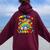 School Lunch Lady Squad A Food Team Rainbow Lunch Hero Squad Women Oversized Hoodie Back Print Maroon