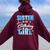 Sister Of The Birthday Girl Family Snowflakes Winter Party Women Oversized Hoodie Back Print Maroon