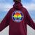 Sitges Spain Beach Retro Sailing Holiday Surfer Lgbt Souvenir Women Oversized Hoodie Back Print Maroon