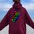 Skeleton On Skateboard Rainbow Skater Graffiti Skateboarding Women Oversized Hoodie Back Print Maroon