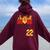Softball Mom Mother's Day 22 Fastpitch Jersey Number 22 Women Oversized Hoodie Back Print Maroon