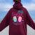 Soon To Be Big Sister To Twins Baby Boy Girl 2024 Reveal Women Oversized Hoodie Back Print Maroon