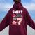 Sweet Sassy And Seven 7Th Birthday Girl Donut 7 Year Old Kid Women Oversized Hoodie Back Print Maroon