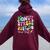 Test Day Donut Stress Just Do Your Best Groovy Teacher Women Oversized Hoodie Back Print Maroon