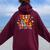 Test Day Vibes Groovy Testing Day Teacher Student Exam Women Oversized Hoodie Back Print Maroon