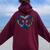 Texas Bluebonnets Blue Butterfly Women Oversized Hoodie Back Print Maroon