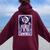 The Tired Mom Tarot Card Witchy Floral Skeleton Women Oversized Hoodie Back Print Maroon