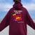 Trendy Pre-K School Teacher Superhero Superpower Comic Book Women Oversized Hoodie Back Print Maroon