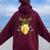 Viking Duck With Viking Helmet Mjolnir Axes Women Oversized Hoodie Back Print Maroon