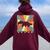 Vintage Skunk Lover Retro Style Animal Women Oversized Hoodie Back Print Maroon