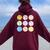 Volleyball Vibes Smile Face Hippie Volleyball Girls Women Oversized Hoodie Back Print Maroon