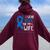 I Wear Blue For My Wife Warrior Colon Cancer Awareness Women Oversized Hoodie Back Print Maroon