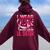 I Wear Pink For My Lil Sister Breast Cancer Awareness Women Oversized Hoodie Back Print Maroon