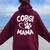 Welsh Corgi Mama Lover Dog Breeder Mom Pet Women Oversized Hoodie Back Print Maroon