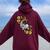 White Kitty Cat Flower Moon Women Oversized Hoodie Back Print Maroon