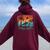 Woman Surfing Beach Wave Rider Retro Vintage Sunset Cute Women Oversized Hoodie Back Print Maroon