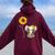 You-Are-My-Sunshine Elephant Sunflower Hippie Quote Song Women Oversized Hoodie Back Print Maroon