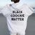 Black Coochie Matter Sarcastic Quote Women Oversized Hoodie Back Print White