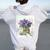 Flowers Lilac Floral Bouquet Essence Of Life Colored Vintage Women Oversized Hoodie Back Print White