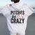 Baseball Pitches Be Crazy Adult Mom Mother Women Oversized Hoodie Back Print White