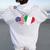 Italy Usa Flag T Heart Italian American Love Women Oversized Hoodie Back Print White