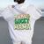 One Lucky Mama Groovy Retro Mama St Patrick's Day Women Oversized Hoodie Back Print White