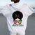 Uk British Grown Jamaican Roots Messy Bun Women Oversized Hoodie Back Print White