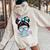 100 Days Smarter Girls Messy Bun Hair 100Th Day Tie Dye Women Oversized Hoodie Back Print Sand