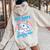 100 Days Smarter Unicorn Girls Teacher 100Th Day Of School Women Oversized Hoodie Back Print Sand