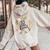 92 Years Loved 92 Year Old Floral 92Nd Birthday Women Oversized Hoodie Back Print Sand